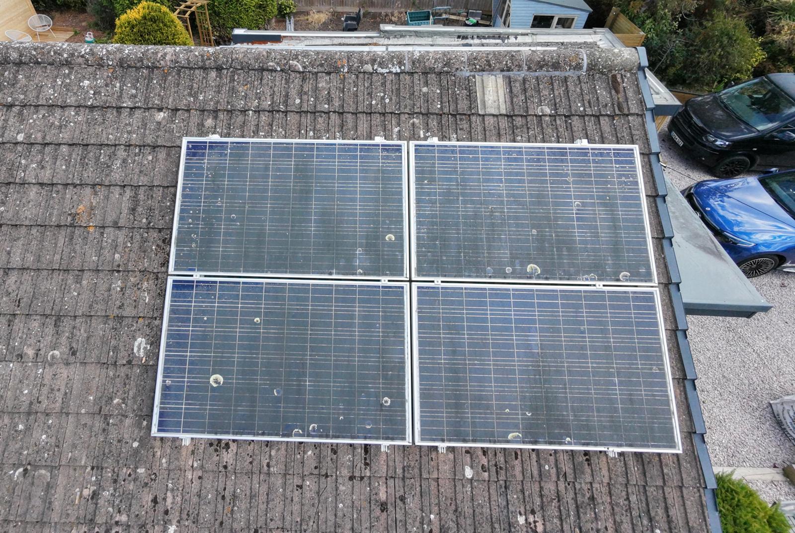 Solar Panel Cleaning before cleaning